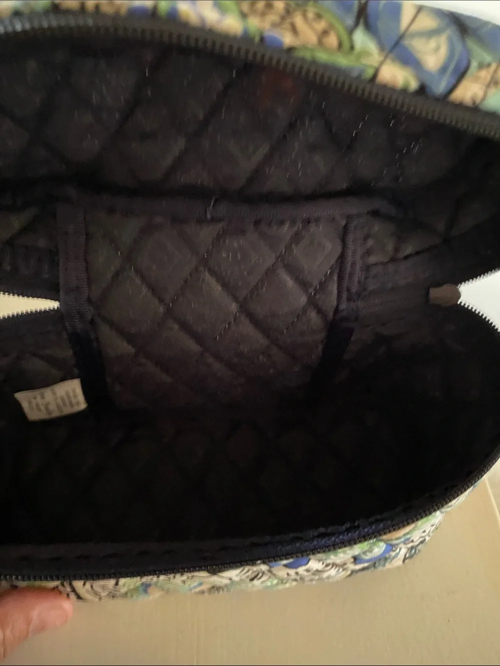 Vera Bradley Quilted Floral Cosmetic Pouches in Blue & Green